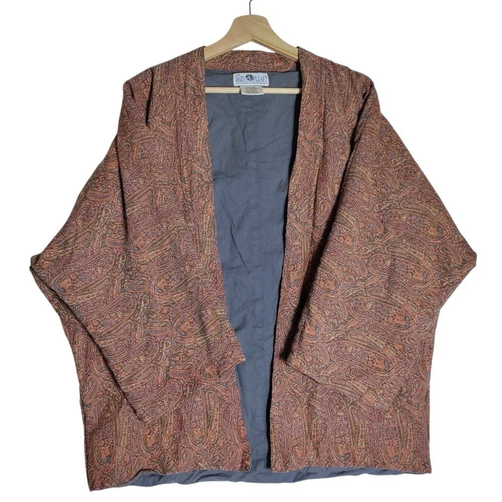 Daily Planet paisley pattern kimono-style jacket Cotton & Wool Free Size Boho